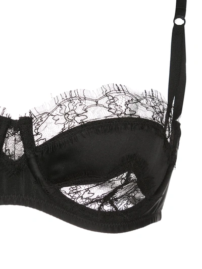 Shop Kiki De Montparnasse Lace Inset Silk Balconette Bra In Black