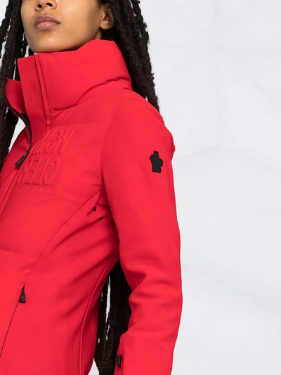 Shop Moncler Zip-up Padded Jacket In Red