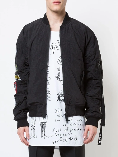 Shop Haculla Pray For Revolution Bomber Jacket In Black