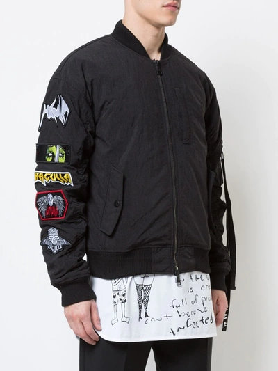 Shop Haculla Pray For Revolution Bomber Jacket In Black