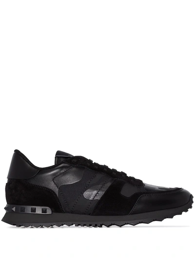 Shop Valentino Rockrunner Camouflage-print Sneakers In Black