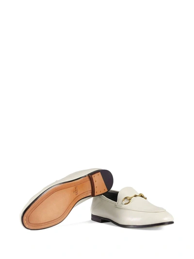 Shop Gucci Horsebit-detail Leather Loafers In White ,black