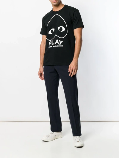 Shop Comme Des Garçons Play Heart Motif T-shirt In Black