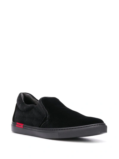 Shop Scarosso Asia Velvet Slip-on Sneakers In Black
