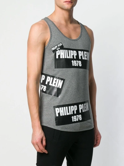 Shop Philipp Plein Pp1978 Tank Top In Grey