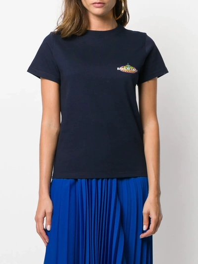 Shop Balenciaga Logo-print T-shirt In Blue