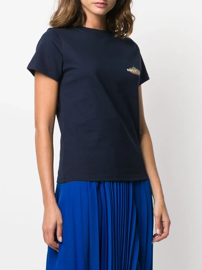 Shop Balenciaga Logo-print T-shirt In Blue