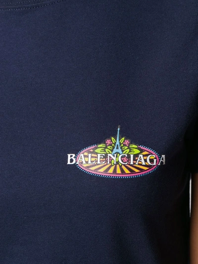 Shop Balenciaga Logo-print T-shirt In Blue