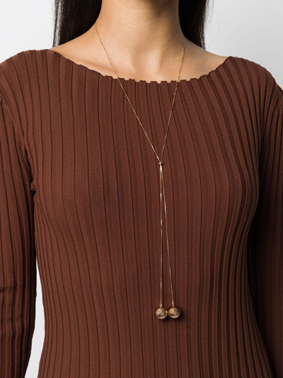 Shop Bottega Veneta Spherical Pendant Necklace In Gold