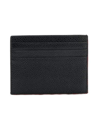 Thom Browne Rwb Edge Stain Double-sided Cardholder In Black