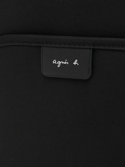 Shop Agnès B. Logo Patch Mini Messenger Bag In 黑色