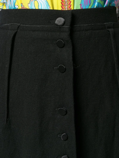 Pre-owned Lanvin 2005s Slim Buttoned Skirt In Black