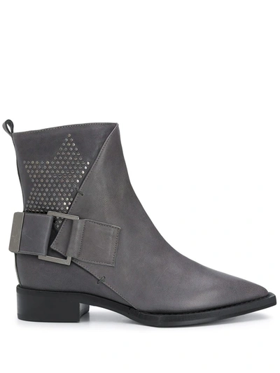 Shop Lorena Antoniazzi Pointed Toe Ankle Boots In Grey