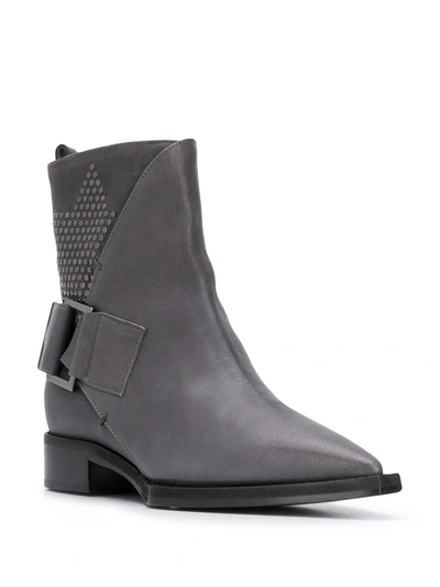 Shop Lorena Antoniazzi Pointed Toe Ankle Boots In Grey