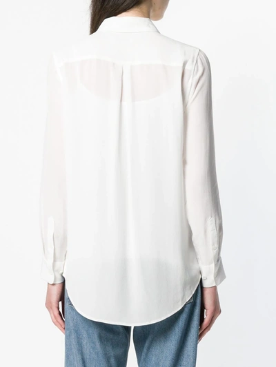 Equipment Essential White Silk Shirt In White