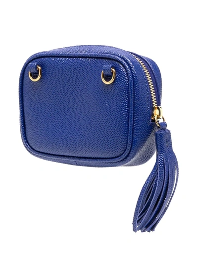 Shop Saint Laurent Baby Lou Quilted Bag In Blue