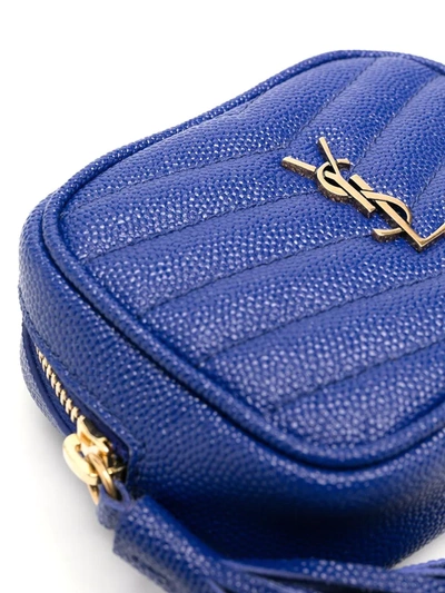 Shop Saint Laurent Baby Lou Quilted Bag In Blue