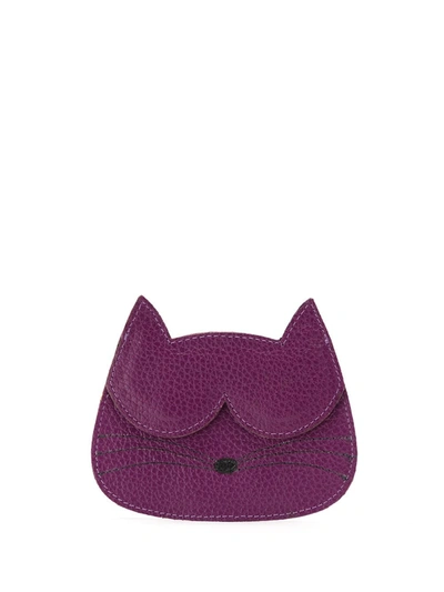Shop Sarah Chofakian Cat Card-holder In Purple