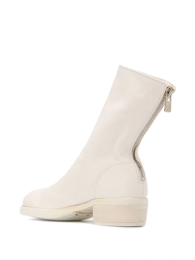 Shop Guidi Zipped Ankle Boots In White