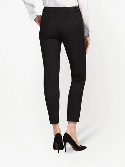 Shop Dolce & Gabbana Stretch-wool Tailored Trousers In Black
