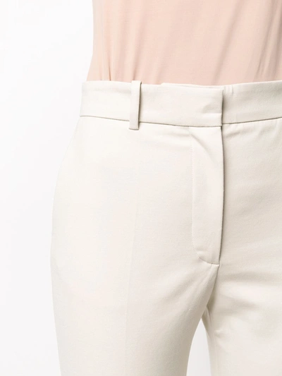 Shop Joseph Slim-fit Cropped Cigarette Trousers In Neutrals