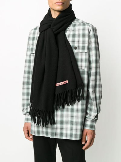 Acne Studios Canada New Fringed Scarf In Black