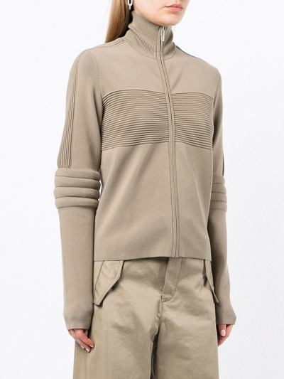 Shop Dion Lee Zip-up Knitted Jacket In Green