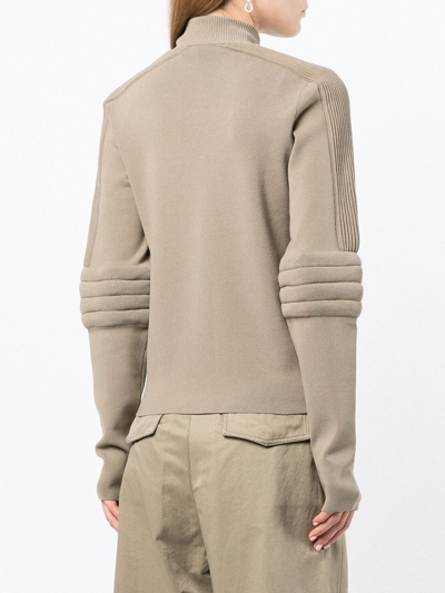 Shop Dion Lee Zip-up Knitted Jacket In Green