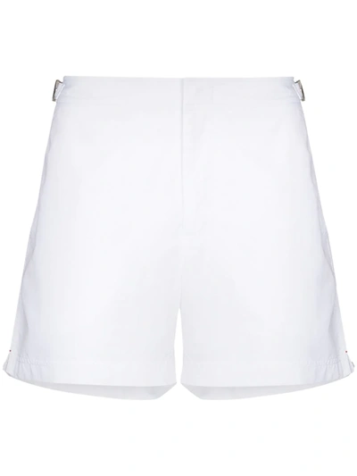 Shop Orlebar Brown Setter Side Strap Swim Shorts In White