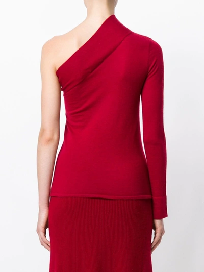 Shop Cashmere In Love Cashmere Asymmetric Top In Red
