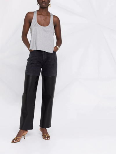 Tom Ford Silk And Cotton Racerback Top In Grau