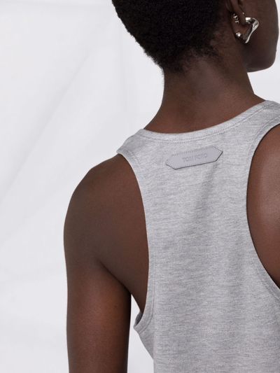Tom Ford Silk And Cotton Racerback Top In Grau