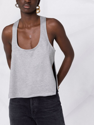 Tom Ford Silk And Cotton Racerback Top In Grau