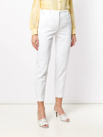 Shop Emilio Pucci Slim-fit Cropped Tailored Trousers In White