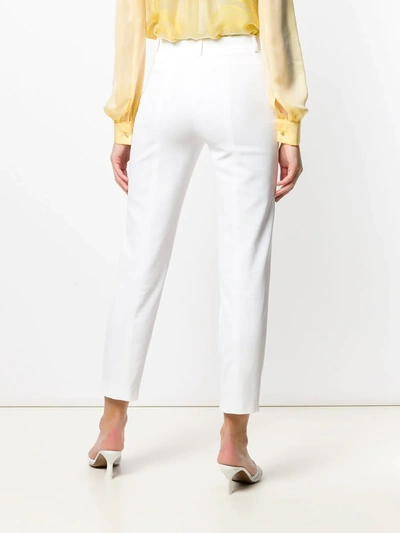 Shop Emilio Pucci Slim-fit Cropped Tailored Trousers In White