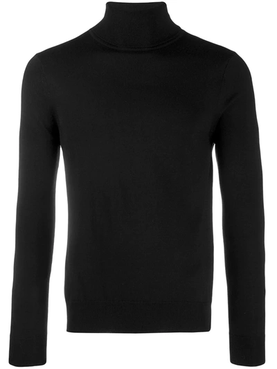 Shop Sandro Roll-neck Wool Jumper In Black