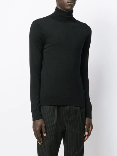 Sandro Turtleneck Wool Jumper In Black