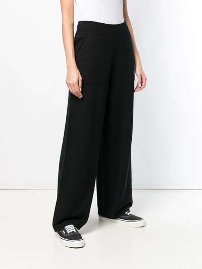 Barrie Flared Knitted Trousers In Black