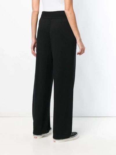Barrie Flared Knitted Trousers In Black