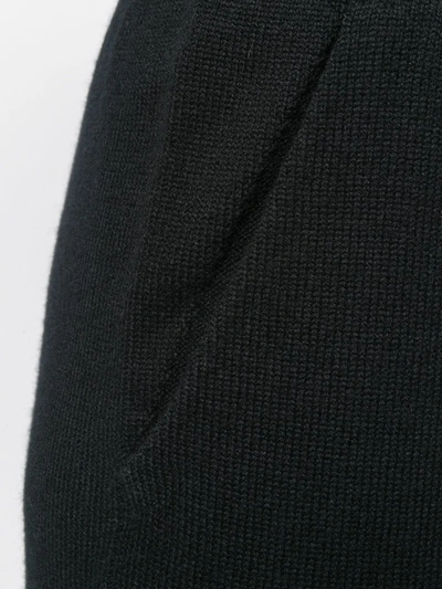 Barrie Flared Knitted Trousers In Black
