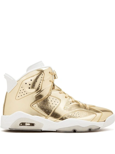 Shop Jordan Air  6 Retro P1nnacle "metallic Gold/white" Sneakers