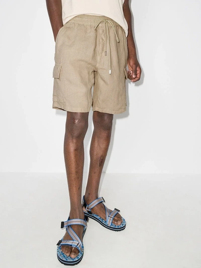 Shop Vilebrequin Baie Linen Cargo Shorts In Neutrals