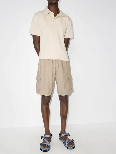 Shop Vilebrequin Baie Linen Cargo Shorts In Neutrals