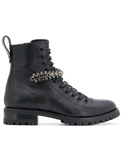 Shop Jimmy Choo Cruz Combat Ankle Boots In Black