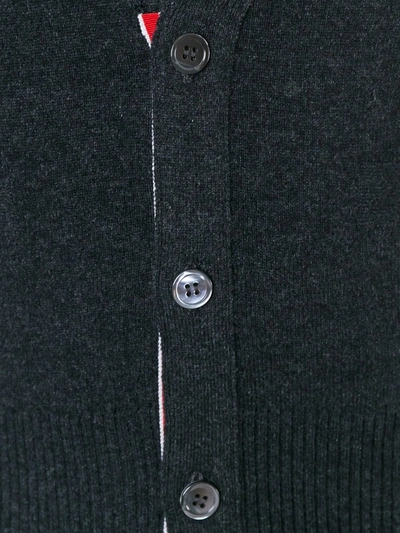 Thom Browne 4-bar Cashmere Cardigan Vest In Grey