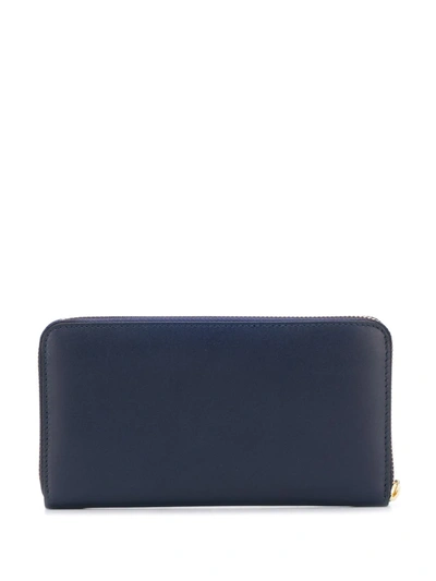 Comme Des Garçons All Around Zip Wallet In Blue