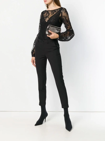 Shop Liu •jo New York Skinny-cut Trousers In Black