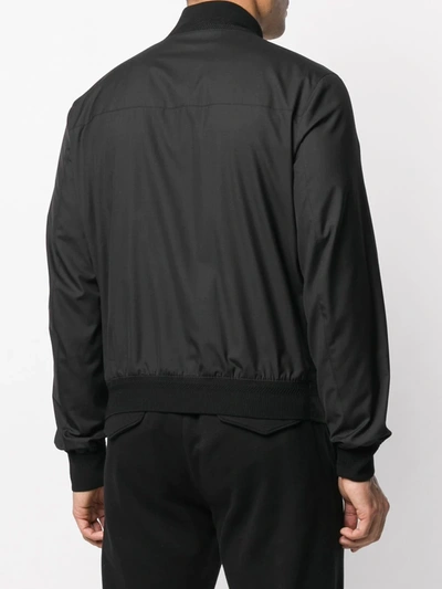 Shop Ermenegildo Zegna Zip-up Bomber Jacket In Black