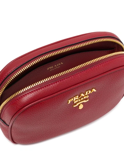 Shop Prada Logo Belt Bag In Red
