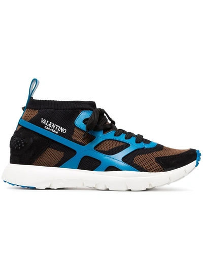 Shop Valentino Sound High Sneakers In Blue